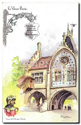 Cartes postales Fantaisie Illustrateur Le Vieux Paris Cour du Pre aux Clercs