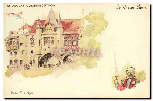 Cartes postales Fantaisie Illustrateur Le Vieux Paris Porte St Michel