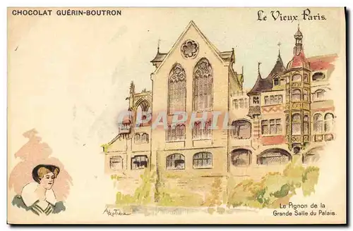 Cartes postales Fantaisie Illustrateur Le Vieux Paris Le pignon de la Grande salle du palais