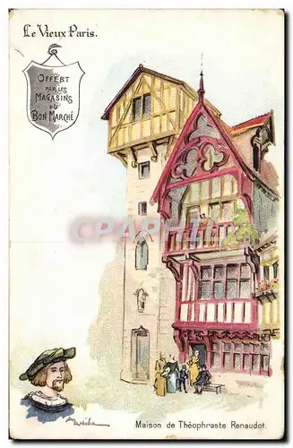 Cartes postales Fantaisie Illustrateur Le Vieux Paris Maison de Theophraste Renaudot