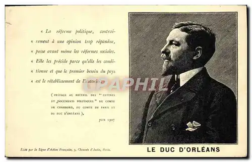 Cartes postales Le Duc d&#39Orleans