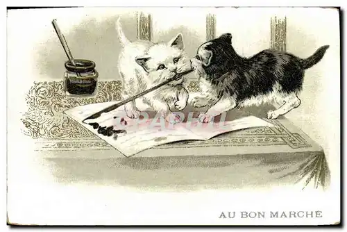 Cartes postales Chat Chats Chaton Au Bon Marche Boucicaut Paris