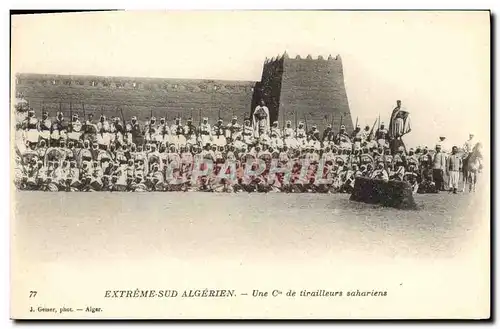 Cartes postales Militaria Extreme Sud Algerien Une Compagnie de tirailleurs sahariens