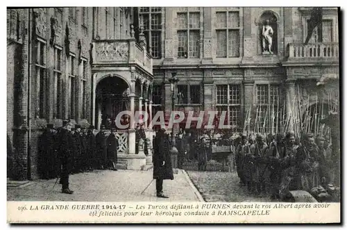 Ansichtskarte AK Militaria Les Turcos defilant a Furnes devant le roi Albert Ramscapelle