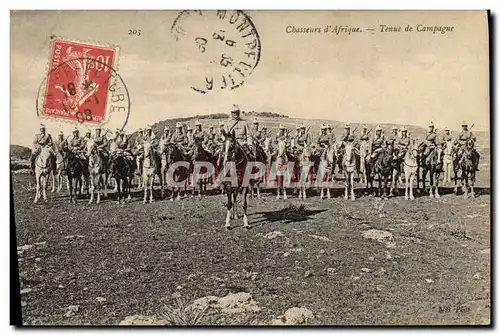 Ansichtskarte AK Militaria Chasseurs d&#39Afrique Tenue de campagne