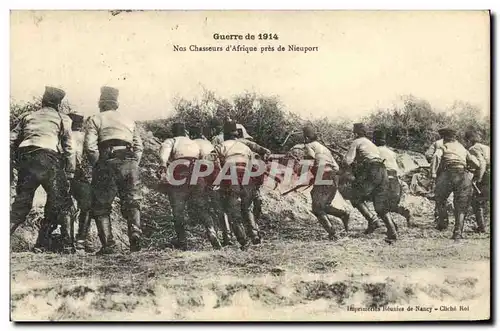 Cartes postales Militaria Nos chasseurs d&#39Afrique pres de Nieuport