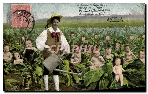 Cartes postales Fantaisie Enfants Bebe Jardinier