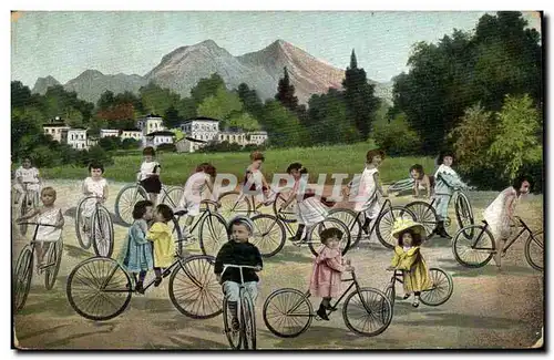 Ansichtskarte AK Fantaisie Enfants Bebe Velo Cycle