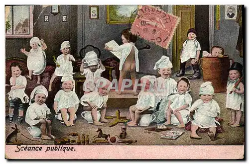 Cartes postales Fantaisie Enfants Bebe Seance publique