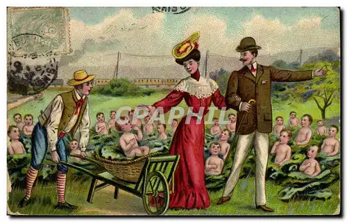 Cartes postales Fantaisie Enfants Bebe Femme