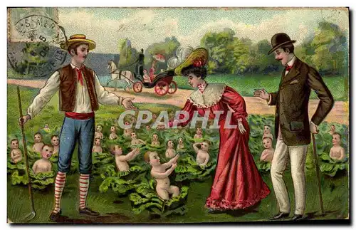 Cartes postales Fantaisie Enfants Bebe Femme