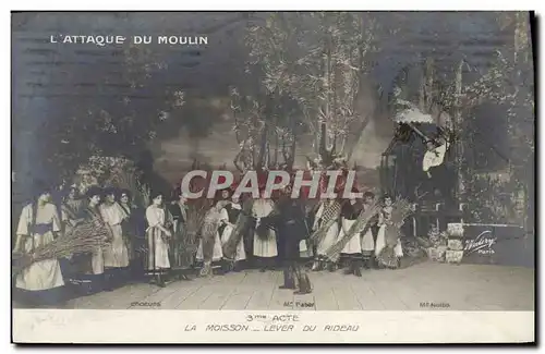 Cartes postales L&#39attaque du moulin La moisson Lever du rideau