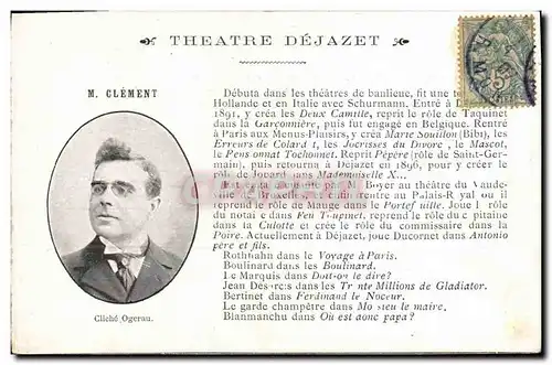 Cartes postales Theatre Dejazet M Clement