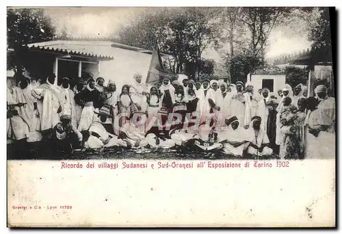 Cartes postales Negre Homme noir Ricordo dei Villaggi Sudanesi e Sud Oranesi all Esposizione di Torino 1902