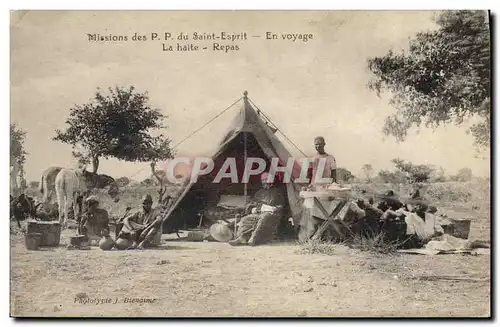 Cartes postales Negre Homme noir Missions des PP du Saint Esprit En voyage La halte Repas