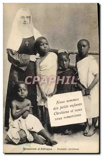 Ansichtskarte AK Negre Enfant noir Missions d&#39Afrique Enfants chretiens