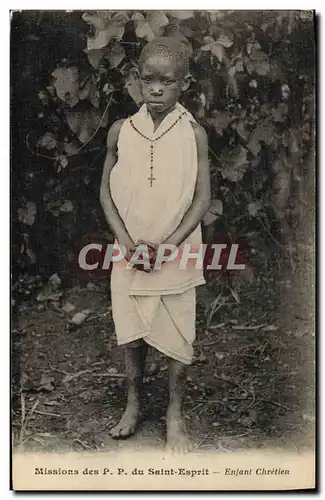 Cartes postales Negre Enfant noir Missions des PP du Saint Esprit Enfant chretien