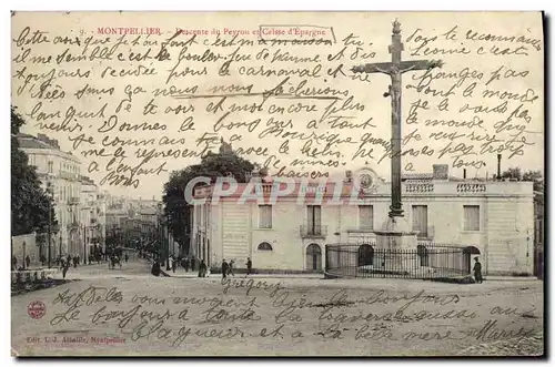 Cartes postales Banque Montpellier Descente du Peyrou et Caisse d&#39Epargne