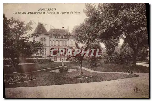 Ansichtskarte AK Banque Montargis La Caisse d&#39Epargne et jardin de l&#39hotel de ville