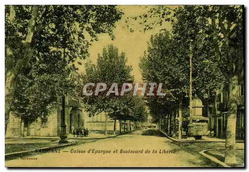 Cartes postales Banque Caisse d&#39Epargne et boulevard de la Liberte Narbonne