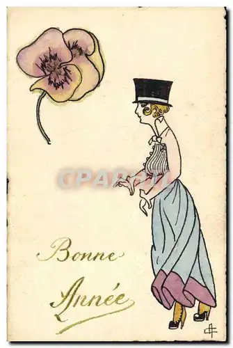 Cartes postales Fantaisie Illustrateur (dessin a la main) Femme