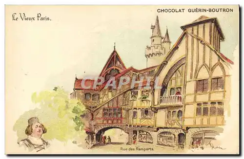 Cartes postales Fantaisie Illustrateur Le Vieux Paris Rue des Remparts