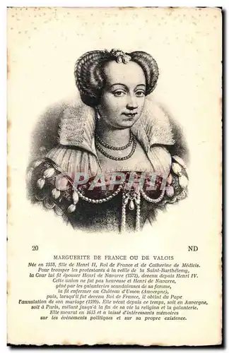 Cartes postales Marguerite de France ou de Valois