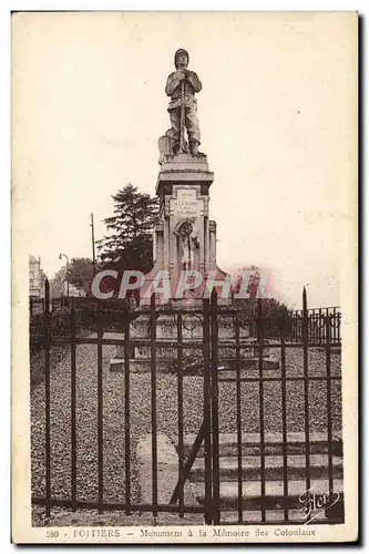 Cartes postales Militaria Poitiers Monument a la memoire des coloniaux