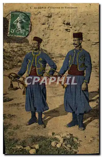 Cartes postales Militaria Algerie Clairons de Tirailleurs