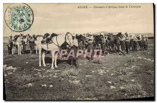 Ansichtskarte AK Militaria Alger Chasseurs d&#39Afrique Tenue de campagne