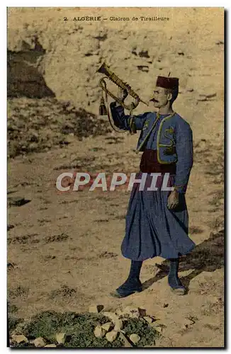 Cartes postales Militaria Algerie Clairon de Tirailleurs