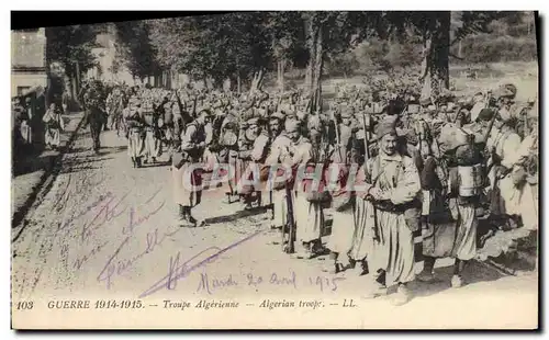 Cartes postales Militaria Turcos en marche vers le nord de Reims