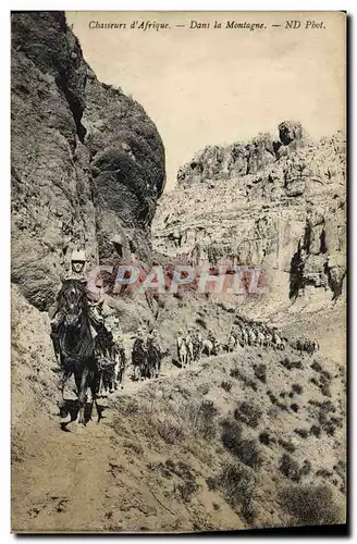 Cartes postales Militaria Chasseurs d&#39Afrique Dans la montagne