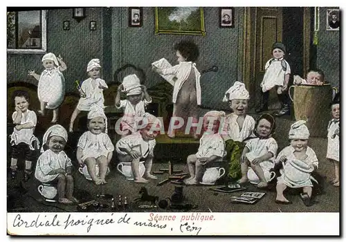 Cartes postales Fantaisie Enfant Bebe Seance publique