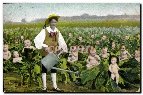 Cartes postales Fantaisie Enfant Bebe Homme Jardinier