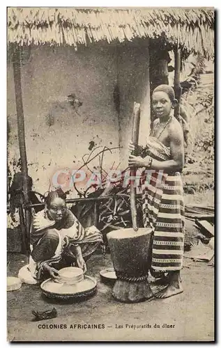 Cartes postales Enfants Noir negre Colonies Africaines Les preparatifs du diner