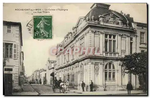 Ansichtskarte AK Banque Caisse d&#39Epargne La rue Thiers Rocherfort sur Mer