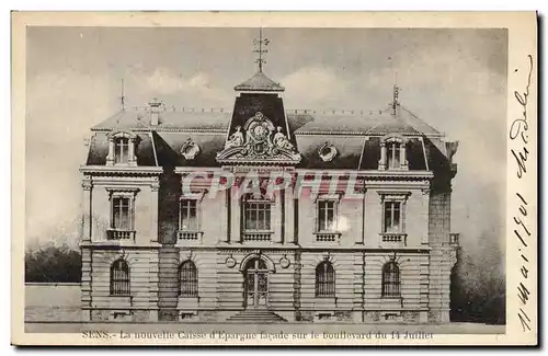 Cartes postales Banque Sens La nouvelle Caisse d&#39Epargne facade sur la boulevard du 14 juillet