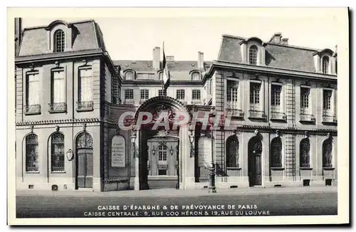 Cartes postales Banque Caisse d&#39Epargne et de Prevoyance Paris Rue Coq Heron et Rue du Louvre
