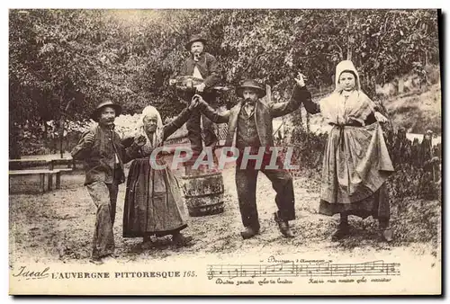 Cartes postales Folklore Auvergne La bourree