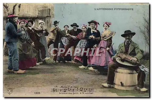 Ansichtskarte AK Folklore Auvergne La bourree