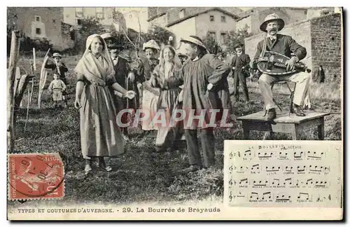 Ansichtskarte AK Folklore Auvergne La bourree de Brayauds