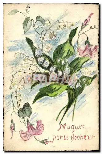 Ansichtskarte AK Dessin a la main Fleurs Muguet