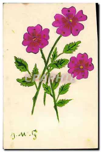 Cartes postales Dessin a la main Fleurs