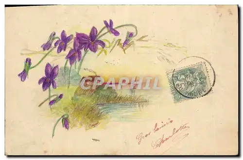 Cartes postales Dessin a la main Fleurs