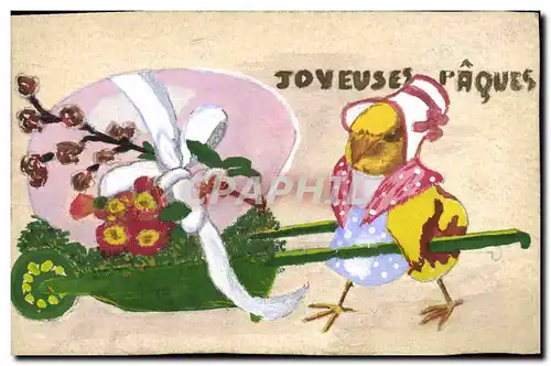 Cartes postales Dessin a la main Poussin Parques