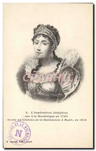 Ansichtskarte AK Histoire Napoleon 1er Imperatrice Josephine nee a la Martinique