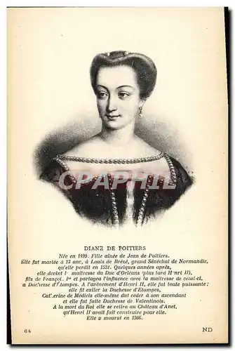 Ansichtskarte AK Diane de Poitiers Fille de Jean de Poitiers