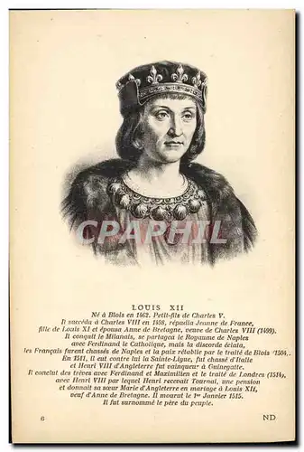 Cartes postales Louis XII Roi de France