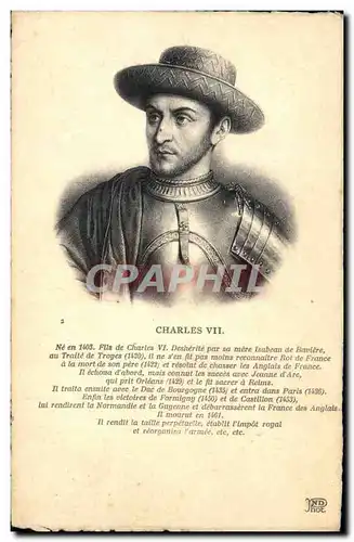 Cartes postales Charles VII Roi de France